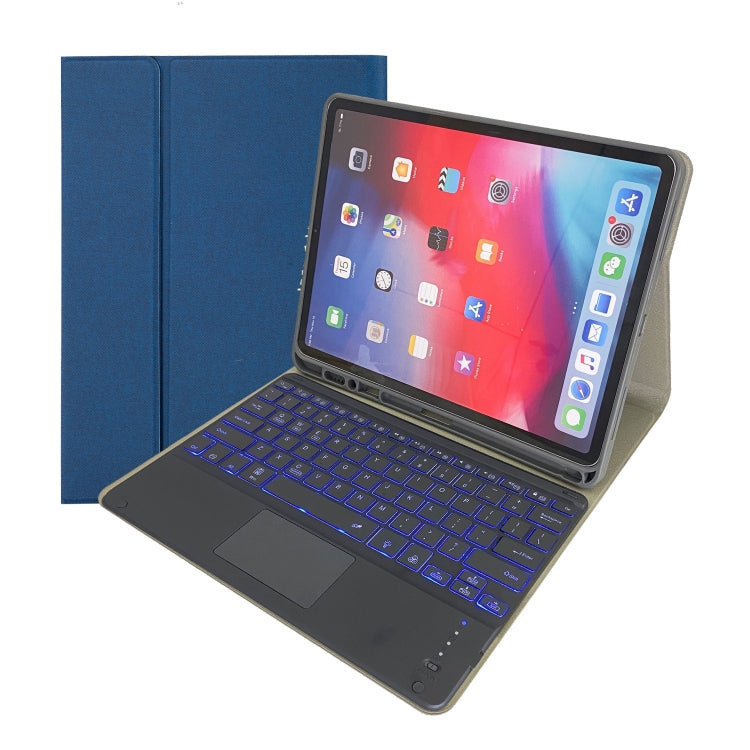 HK131T Detachable RGB Backlight Bluetooth Keyboard Leather + TPU Tablet Case with Touchpad & Pen Slot For iPad Pro 12.9 (2018 / 2020)