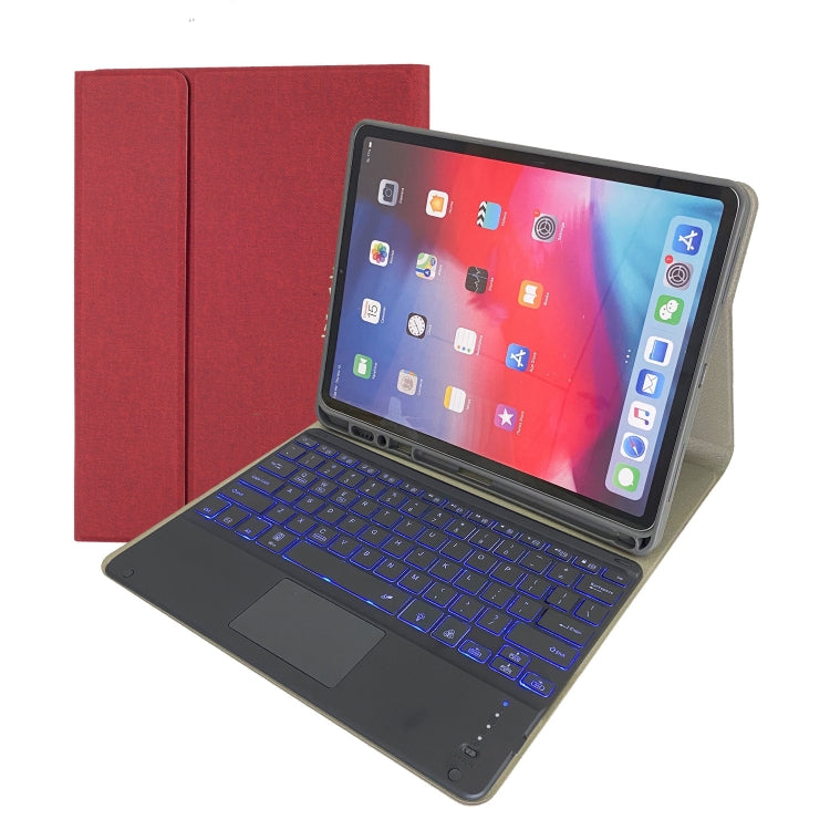 HK131T Detachable RGB Backlight Bluetooth Keyboard Leather + TPU Tablet Case with Touchpad & Pen Slot For iPad Pro 12.9 (2018 / 2020)
