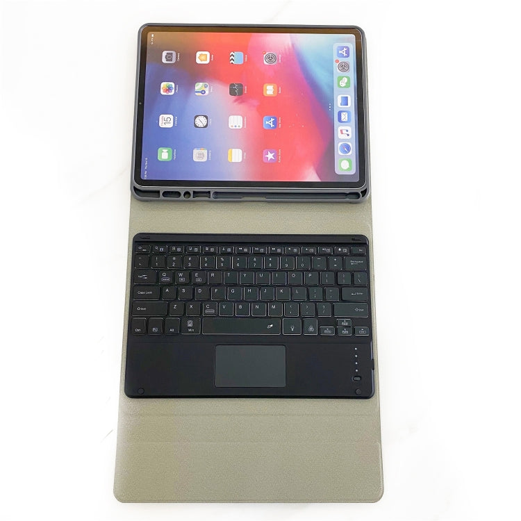 HK131T Detachable RGB Backlight Bluetooth Keyboard Leather + TPU Tablet Case with Touchpad & Pen Slot For iPad Pro 12.9 (2018 / 2020)