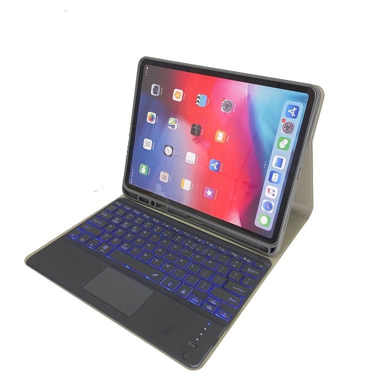 HK131T Detachable RGB Backlight Bluetooth Keyboard Leather + TPU Tablet Case with Touchpad & Pen Slot For iPad Pro 12.9 (2018 / 2020)