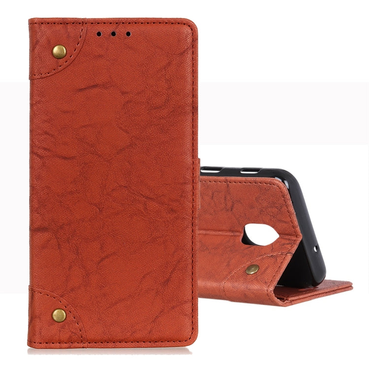 For LG K30 2019 Copper Buckle Retro Crazy Horse Texture Horizontal Flip Leather Case with Holder & Card Slots & Wallet