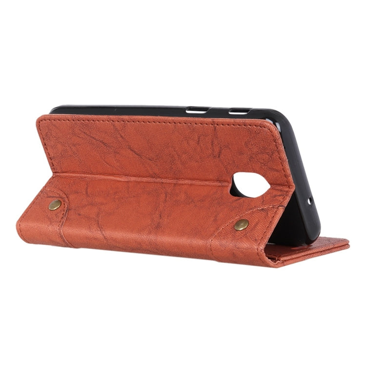 For LG K30 2019 Copper Buckle Retro Crazy Horse Texture Horizontal Flip Leather Case with Holder & Card Slots & Wallet