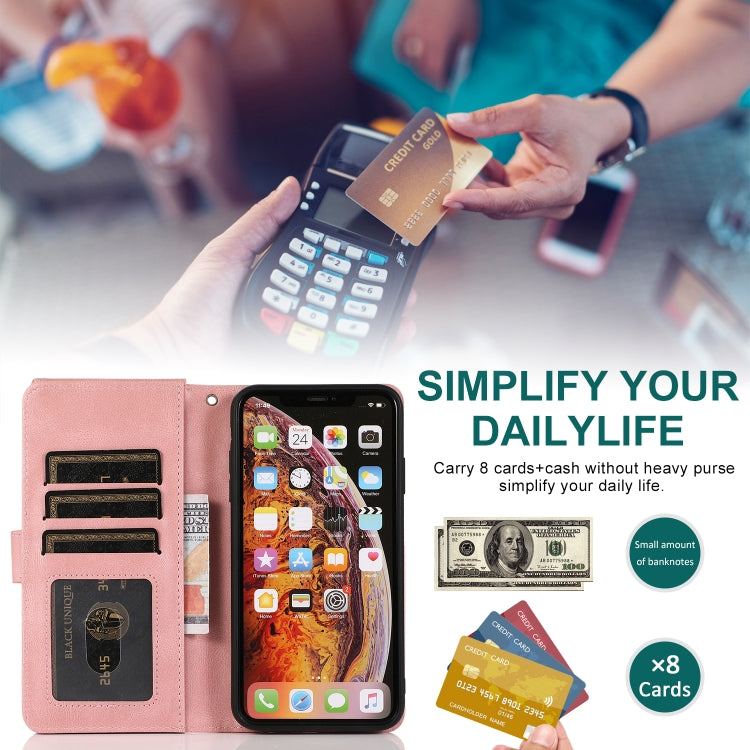 For iPhone X / XS Skin-feel Crazy Horse Texture Zipper Wallet Bag Horizontal Flip Leather Case with Holder & Card Slots & Wallet & Lanyard
