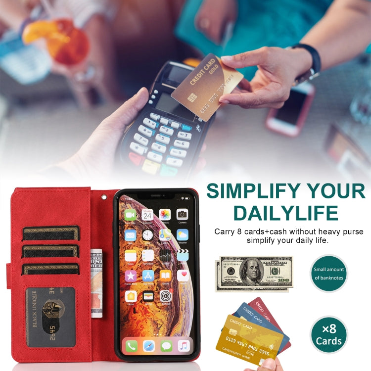 For iPhone XS Max Skin-feel Crazy Horse Texture Zipper Wallet Bag Horizontal Flip Leather Case with Holder & Card Slots & Wallet & Lanyard