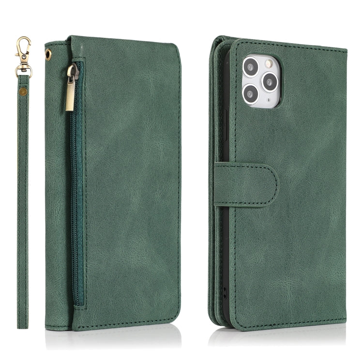 For iPhone 11 Pro Skin-feel Crazy Horse Texture Zipper Wallet Bag Horizontal Flip Leather Case with Holder & Card Slots & Wallet & Lanyard