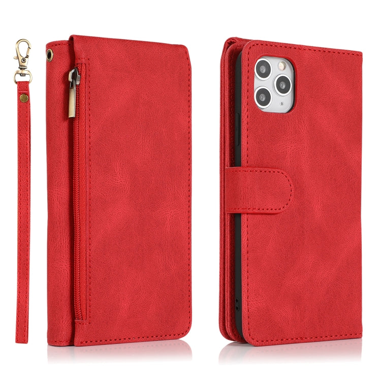For iPhone 11 Pro Skin-feel Crazy Horse Texture Zipper Wallet Bag Horizontal Flip Leather Case with Holder & Card Slots & Wallet & Lanyard
