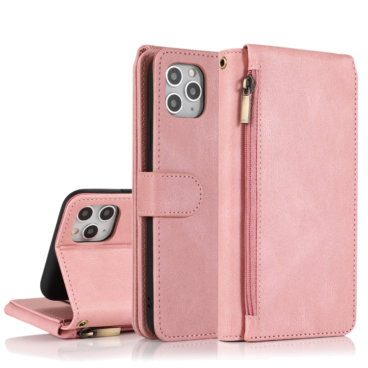 For iPhone 11 Pro Skin-feel Crazy Horse Texture Zipper Wallet Bag Horizontal Flip Leather Case with Holder & Card Slots & Wallet & Lanyard