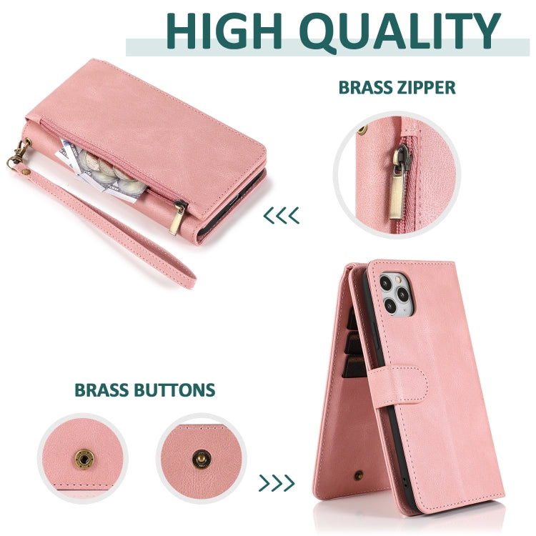 For iPhone 11 Pro Skin-feel Crazy Horse Texture Zipper Wallet Bag Horizontal Flip Leather Case with Holder & Card Slots & Wallet & Lanyard