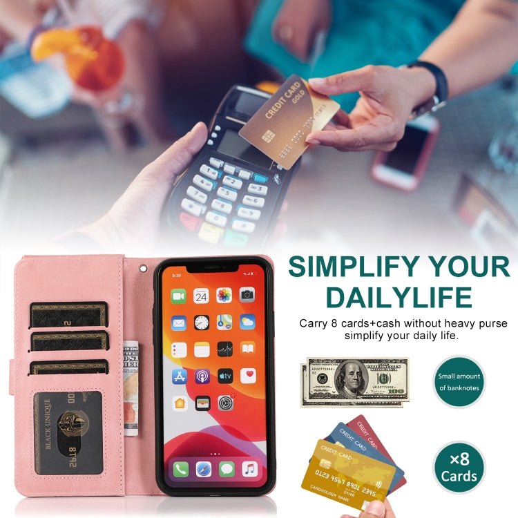 For iPhone 11 Pro Skin-feel Crazy Horse Texture Zipper Wallet Bag Horizontal Flip Leather Case with Holder & Card Slots & Wallet & Lanyard