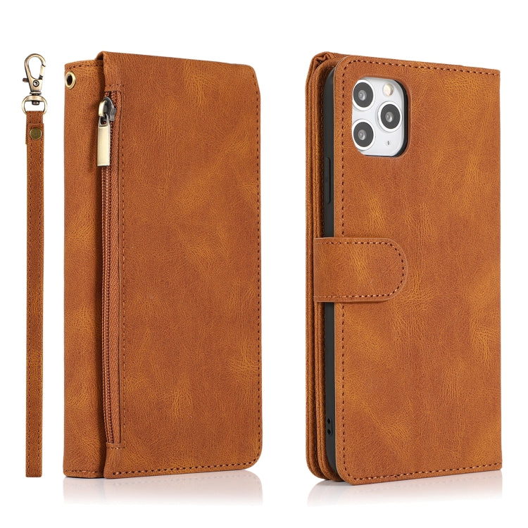 For iPhone 11 Pro Skin-feel Crazy Horse Texture Zipper Wallet Bag Horizontal Flip Leather Case with Holder & Card Slots & Wallet & Lanyard