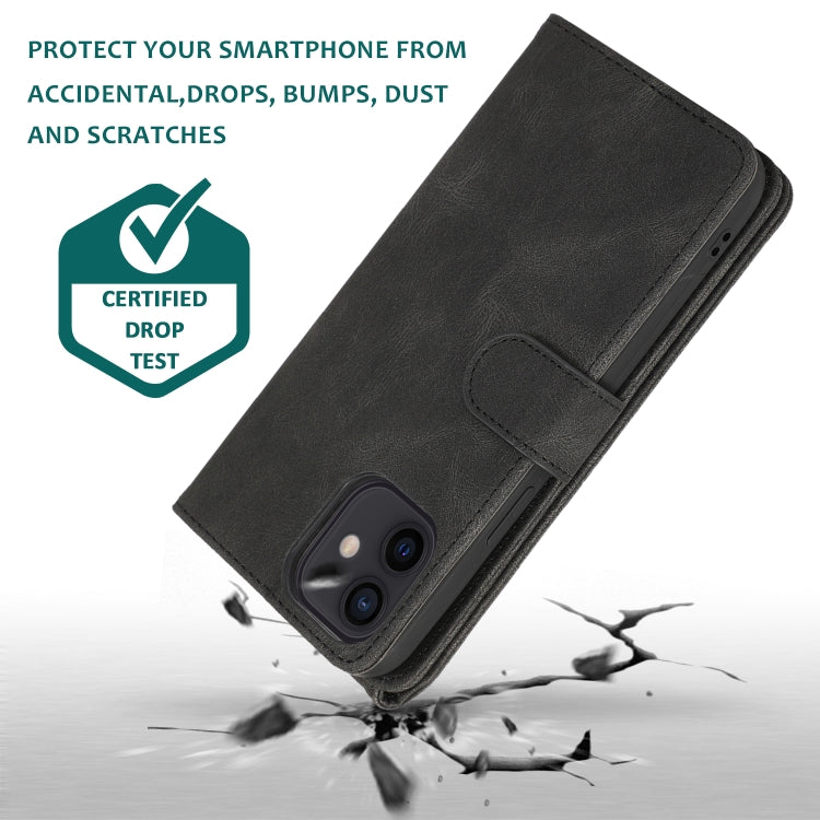For iPhone 12 mini Skin-feel Crazy Horse Texture Zipper Wallet Bag Horizontal Flip Leather Case with Holder & Card Slots & Wallet & Lanyard