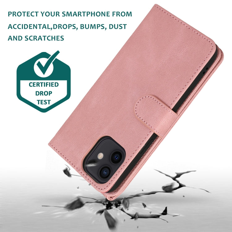 For iPhone 12 mini Skin-feel Crazy Horse Texture Zipper Wallet Bag Horizontal Flip Leather Case with Holder & Card Slots & Wallet & Lanyard