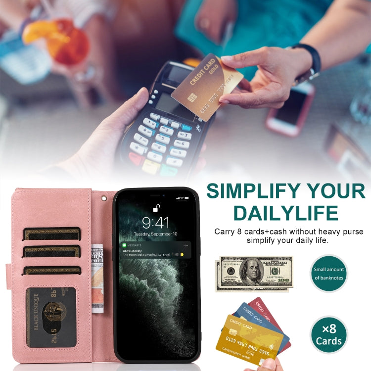For iPhone 12 mini Skin-feel Crazy Horse Texture Zipper Wallet Bag Horizontal Flip Leather Case with Holder & Card Slots & Wallet & Lanyard