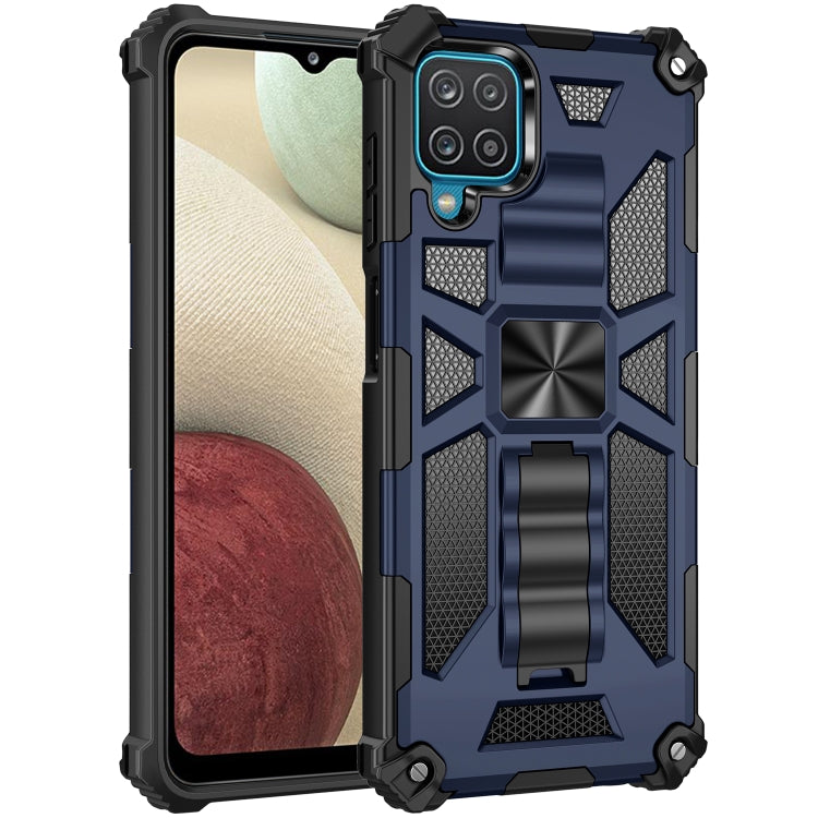 For Samsung Galaxy A12 Shockproof TPU + PC Magnetic Protective Case with Holder