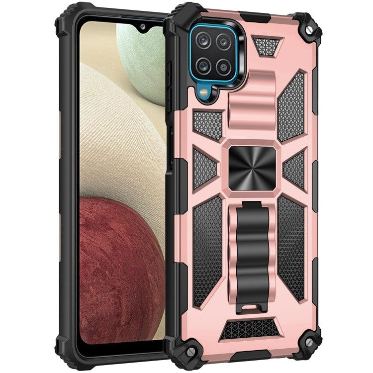For Samsung Galaxy A12 Shockproof TPU + PC Magnetic Protective Case with Holder