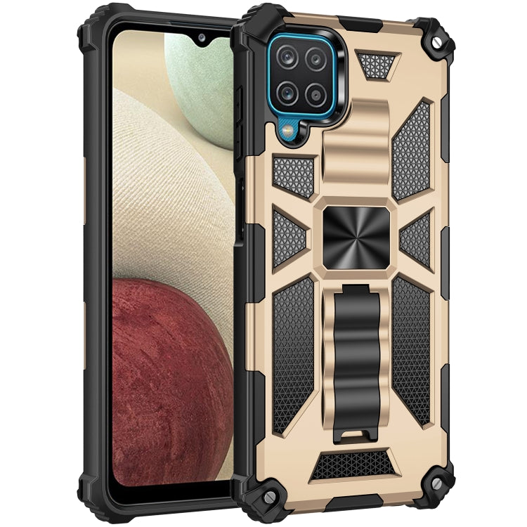 For Samsung Galaxy A12 Shockproof TPU + PC Magnetic Protective Case with Holder