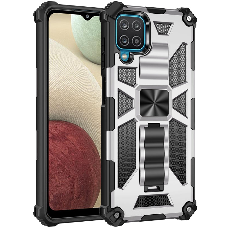 For Samsung Galaxy A12 Shockproof TPU + PC Magnetic Protective Case with Holder