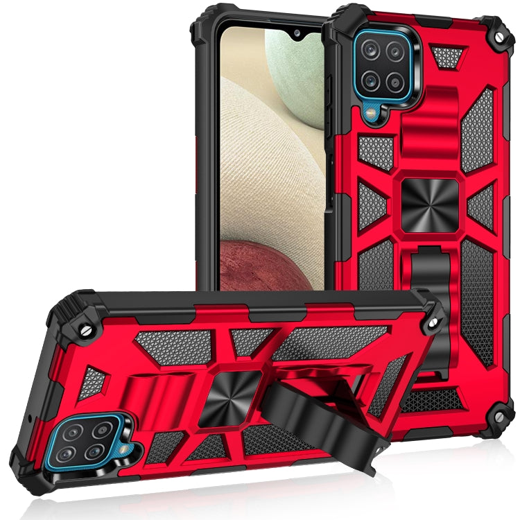 For Samsung Galaxy A12 Shockproof TPU + PC Magnetic Protective Case with Holder