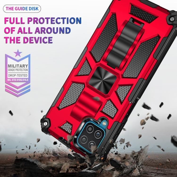For Samsung Galaxy A12 Shockproof TPU + PC Magnetic Protective Case with Holder