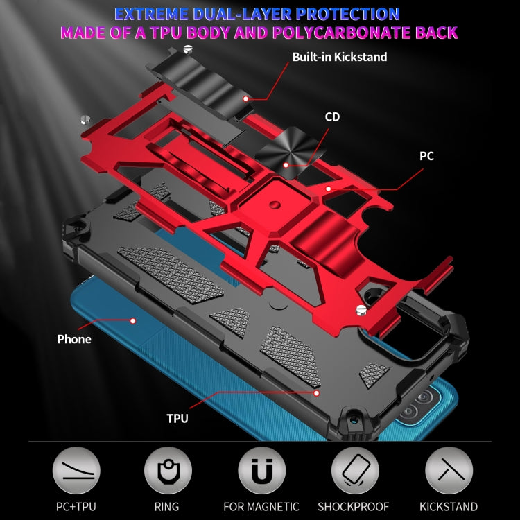 For Samsung Galaxy A12 Shockproof TPU + PC Magnetic Protective Case with Holder
