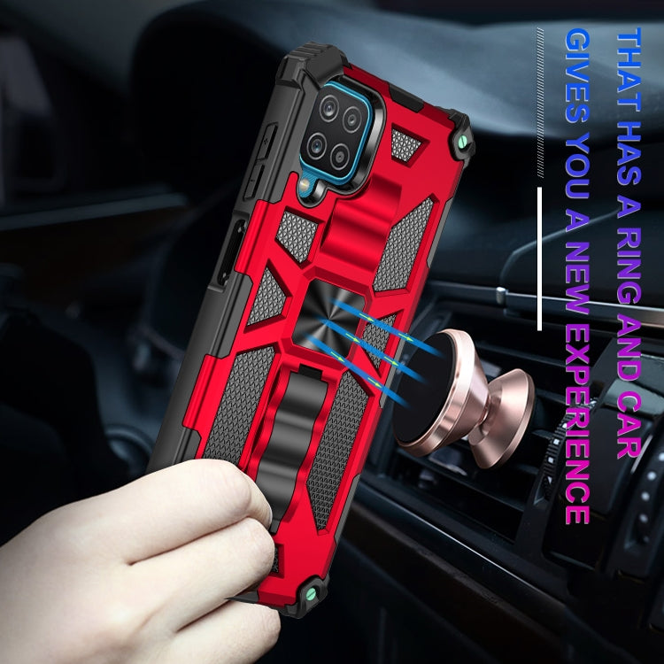 For Samsung Galaxy A12 Shockproof TPU + PC Magnetic Protective Case with Holder