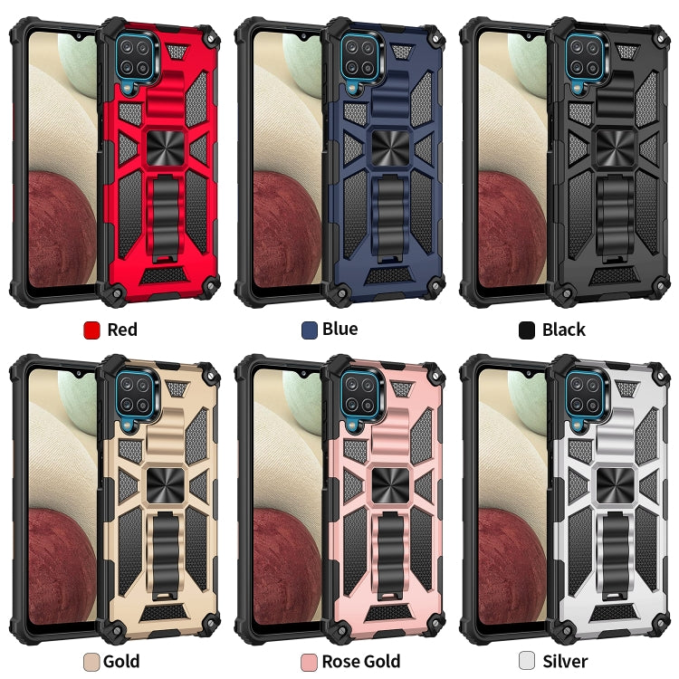 For Samsung Galaxy A12 Shockproof TPU + PC Magnetic Protective Case with Holder
