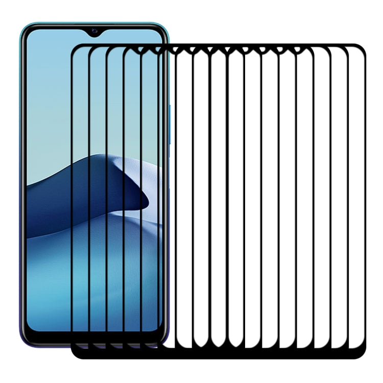 For vivo Y20A 25 PCS Full Glue Full Screen Tempered Glass Film