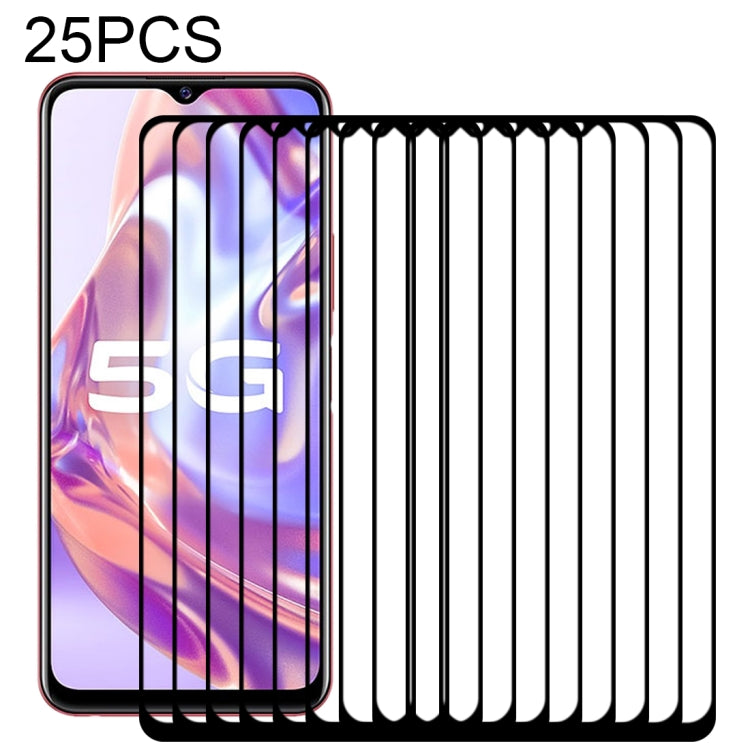 For vivo Y31s 5G 25 PCS Full Glue Full Screen Tempered Glass Film