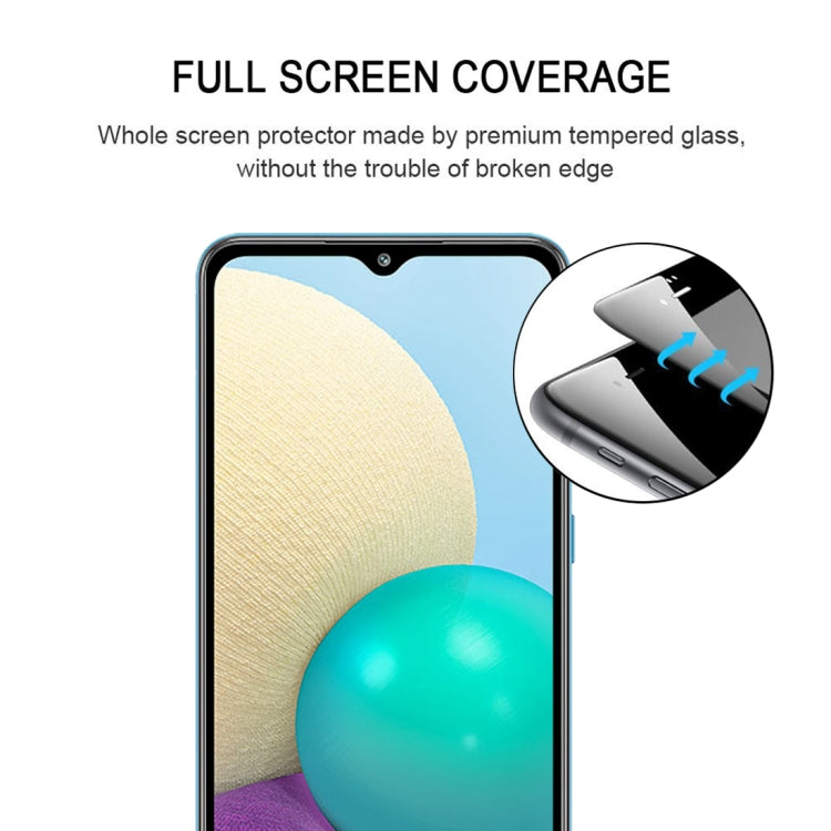 For Samsung Galaxy A02 25 PCS Full Glue Full Screen Tempered Glass Film