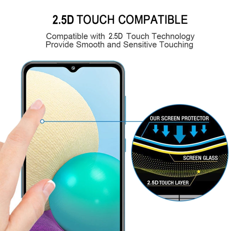 For Samsung Galaxy A02 25 PCS Full Glue Full Screen Tempered Glass Film