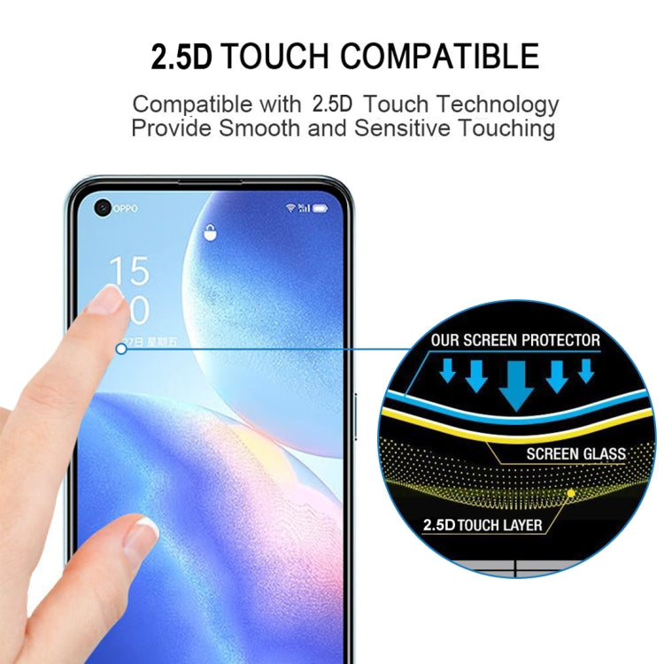 For OPPO Reno5 K 25 PCS Full Glue Full Screen Tempered Glass Film
