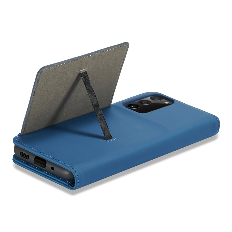For Samsung Galaxy A02s 164mm (EU Version) Strong Magnetism Liquid Feel Horizontal Flip Leather Case with Holder & Card Slots & Wallet