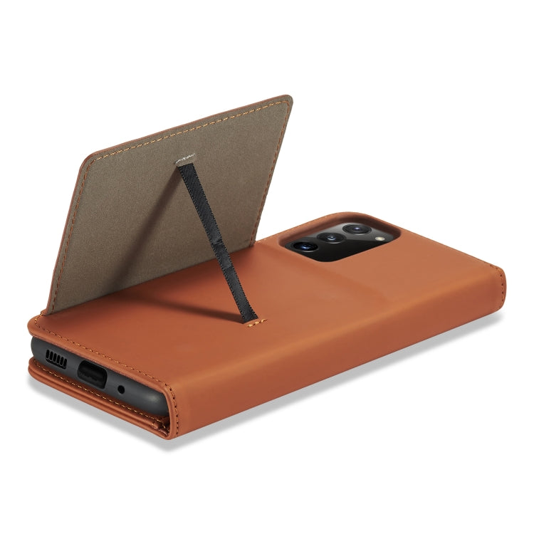 For Samsung Galaxy A02s 164mm (EU Version) Strong Magnetism Liquid Feel Horizontal Flip Leather Case with Holder & Card Slots & Wallet