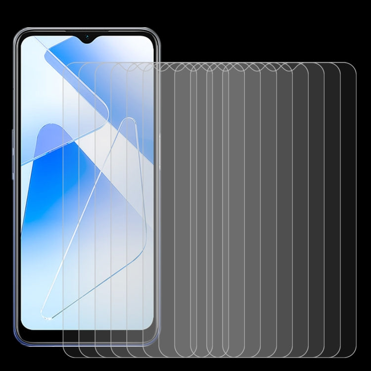 For OPPO A55 5G 10 PCS 0.26mm 9H Surface Hardness 2.5D Explosion-proof Tempered Glass Non-full Screen Film