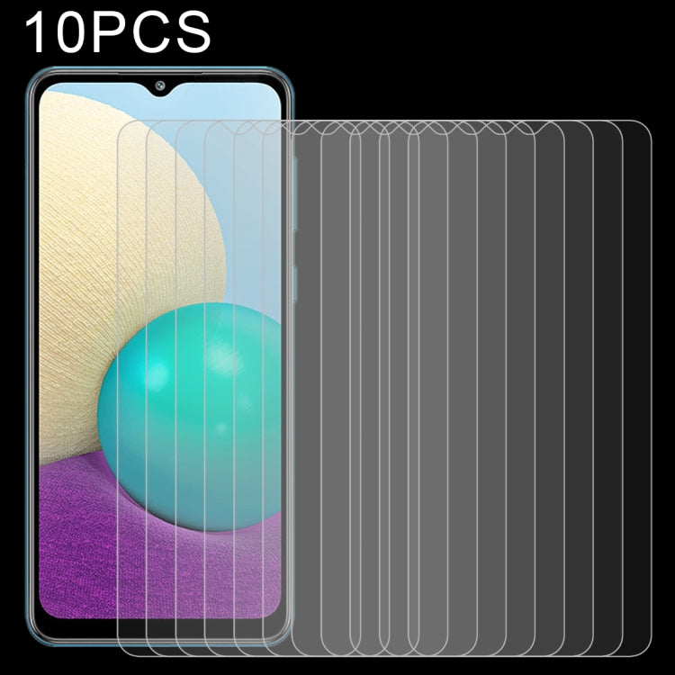 For Samsung Galaxy A02 10 PCS 0.26mm 9H Surface Hardness 2.5D Explosion-proof Tempered Glass Non-full Screen Film