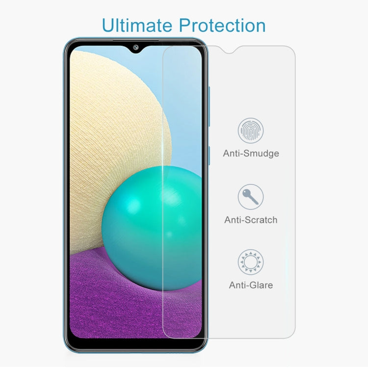 For Samsung Galaxy A02 10 PCS 0.26mm 9H Surface Hardness 2.5D Explosion-proof Tempered Glass Non-full Screen Film
