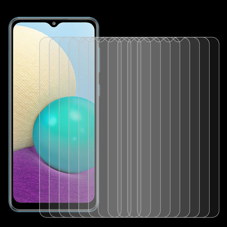 For Samsung Galaxy A02 10 PCS 0.26mm 9H Surface Hardness 2.5D Explosion-proof Tempered Glass Non-full Screen Film