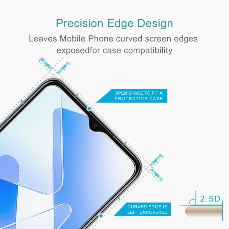 For OPPO A55 5G 50 PCS 0.26mm 9H Surface Hardness 2.5D Explosion-proof Tempered Glass Non-full Screen Film