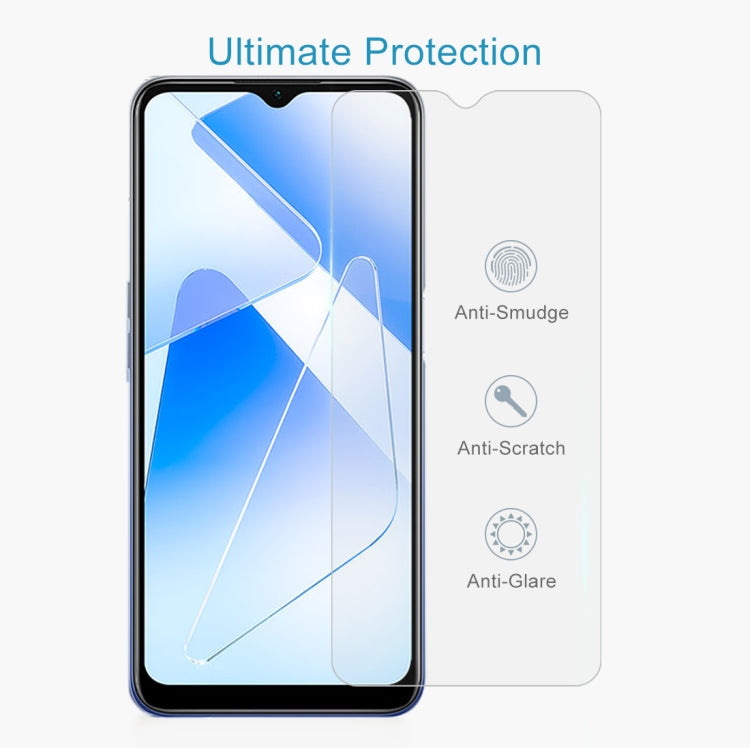 For OPPO A55 5G 50 PCS 0.26mm 9H Surface Hardness 2.5D Explosion-proof Tempered Glass Non-full Screen Film