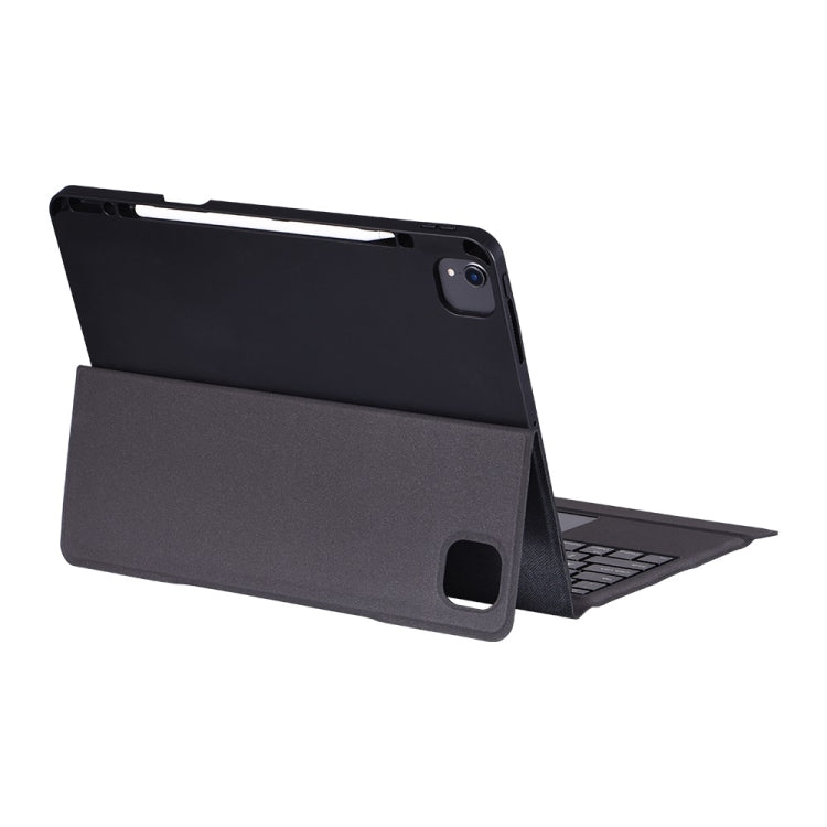T2098 Bluetooth Keyboard PU Leather + Soft TPU Tablet Case with Touchpad & Pen Slot For iPad Pro 12.9 (2020/2018)(Black)