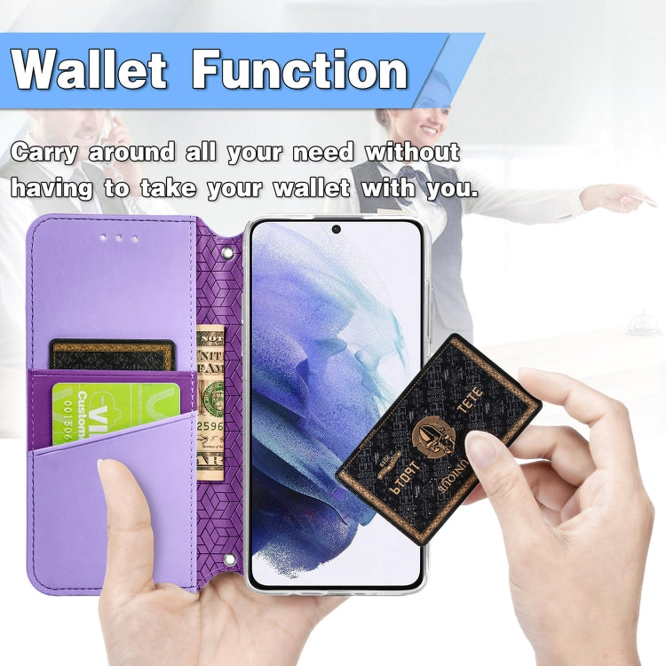 For Samsung Galaxy S21 5G Blooming Mandala Embossed Pattern Magnetic Horizontal Flip Leather Case with Holder & Card Slots & Wallet