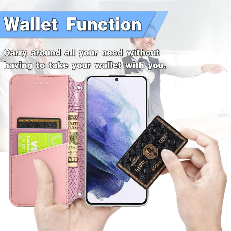 For Samsung Galaxy S21 5G Blooming Mandala Embossed Pattern Magnetic Horizontal Flip Leather Case with Holder & Card Slots & Wallet