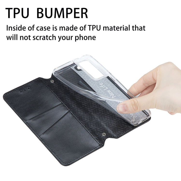For Samsung Galaxy S21 5G Blooming Mandala Embossed Pattern Magnetic Horizontal Flip Leather Case with Holder & Card Slots & Wallet
