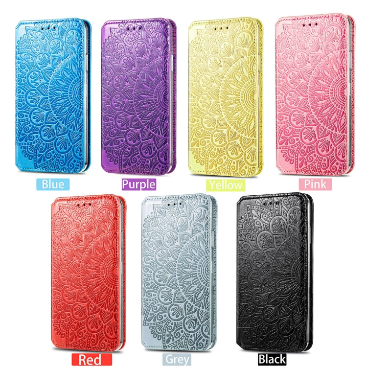 For Samsung Galaxy S21 5G Blooming Mandala Embossed Pattern Magnetic Horizontal Flip Leather Case with Holder & Card Slots & Wallet