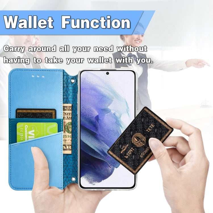 For Samsung Galaxy S21+ 5G Blooming Mandala Embossed Pattern Magnetic Horizontal Flip Leather Case with Holder & Card Slots & Wallet