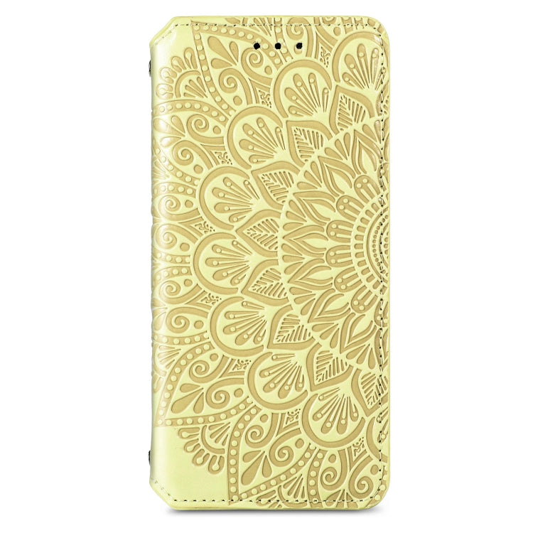 For Samsung Galaxy S21+ 5G Blooming Mandala Embossed Pattern Magnetic Horizontal Flip Leather Case with Holder & Card Slots & Wallet
