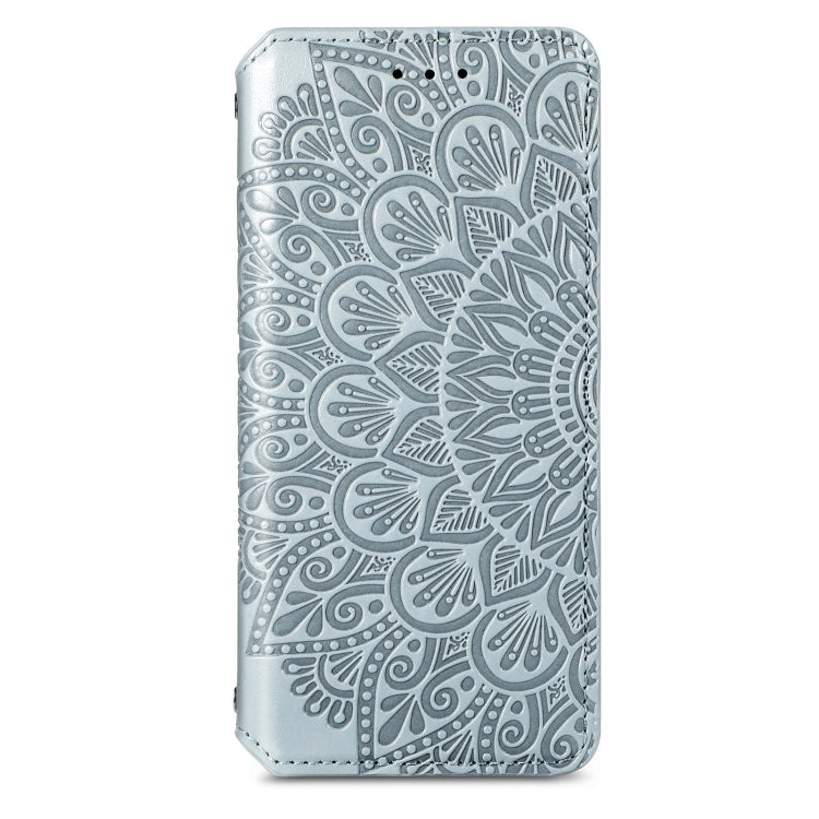 For Samsung Galaxy S21+ 5G Blooming Mandala Embossed Pattern Magnetic Horizontal Flip Leather Case with Holder & Card Slots & Wallet
