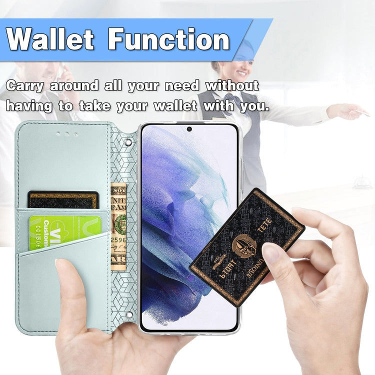 For Samsung Galaxy S21+ 5G Blooming Mandala Embossed Pattern Magnetic Horizontal Flip Leather Case with Holder & Card Slots & Wallet
