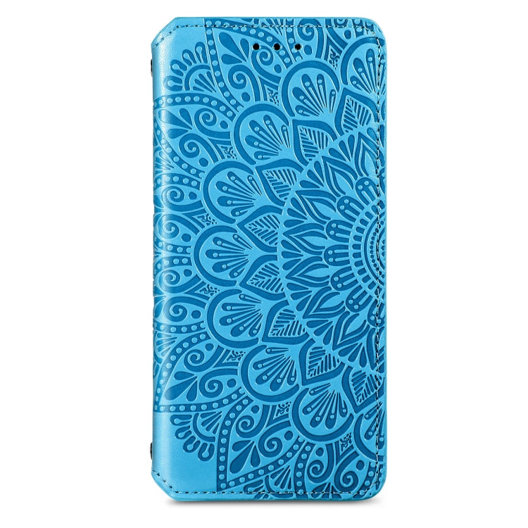 For Samsung Galaxy S21 Ultra 5G Blooming Mandala Embossed Pattern Magnetic Horizontal Flip Leather Case with Holder & Card Slots & Wallet