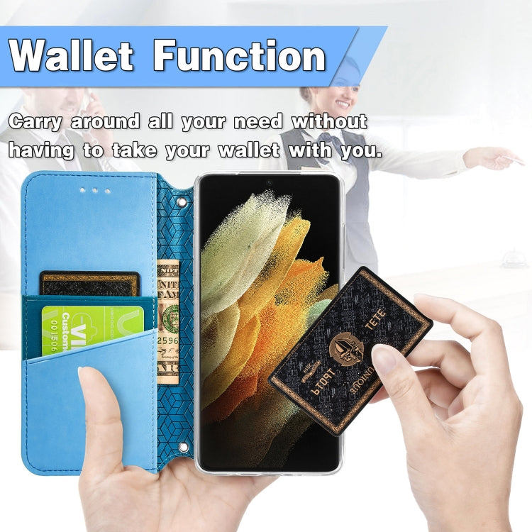 For Samsung Galaxy S21 Ultra 5G Blooming Mandala Embossed Pattern Magnetic Horizontal Flip Leather Case with Holder & Card Slots & Wallet